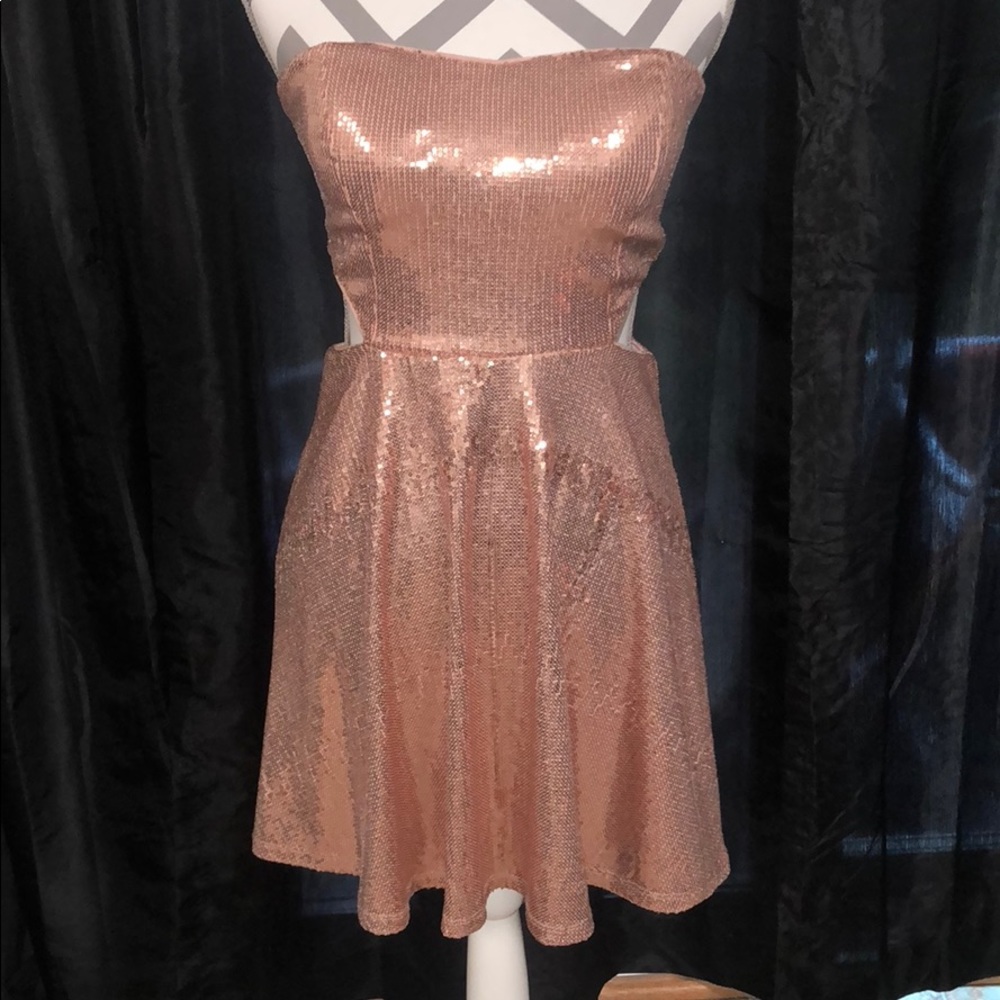 Sequin strapless dress